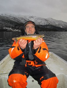 Øistein Winther fra Bergen. Her med en pen røye